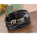 Handmade Leather Wrap Bracelet For Men With Metal Charms